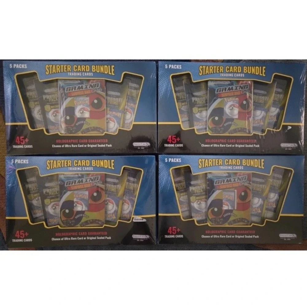 Lot of 4 Pokemon Presstine Starter Bundle TCG Box 180+ Cards 20P Holo Guaranteed